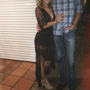 Black lace romper dress